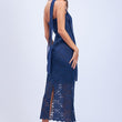 Load image into Gallery viewer, Navy Floral Embroidered Strapless Fit-in Mini Dress
