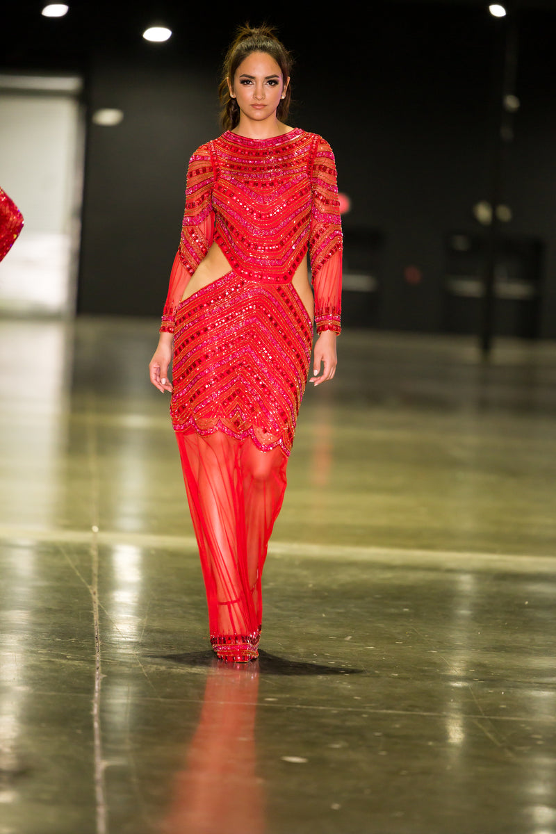 Red Beaded Dress – IA VISION BOUTIQUE