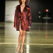 Load image into Gallery viewer, Burgundy oversize blazer dress with gold bottoms