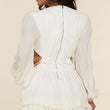 Load image into Gallery viewer, Mermaid Ultra-Airy Pleated Long Sleeve Mini Dress in Off White