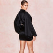 Load image into Gallery viewer, Black dress loose long sleeve mini - iavisionboutique