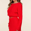 Load image into Gallery viewer, Red Cable Knit Skirt Set