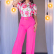 Load image into Gallery viewer, Rose Floral Button Up Blouse W/ Pants Set