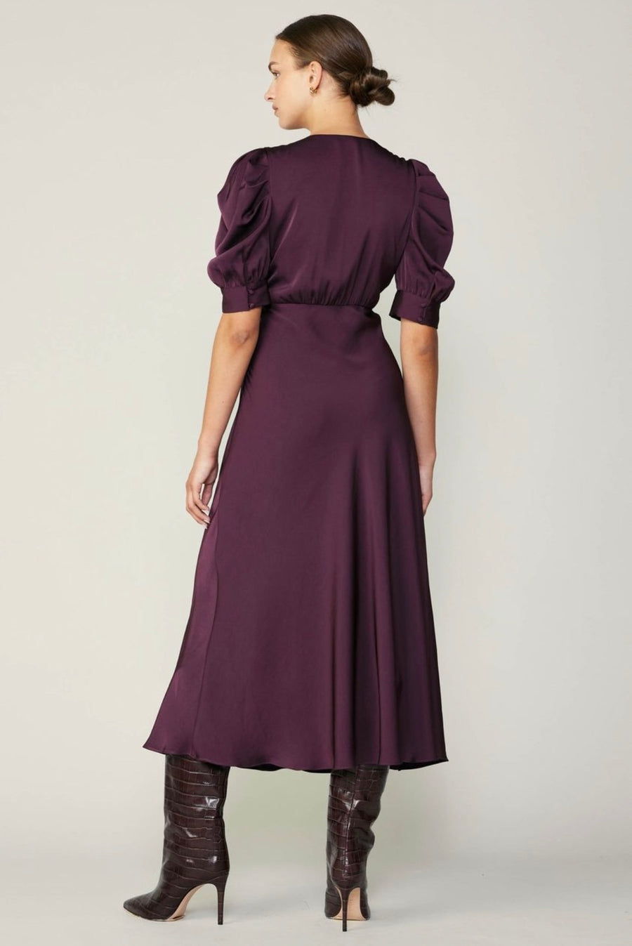 VINO PUFF SLEEVE LONG DRESS