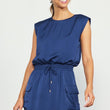 Load image into Gallery viewer, NAVY CARGO MINI DRESS
