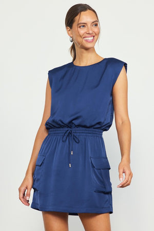 NAVY CARGO MINI DRESS