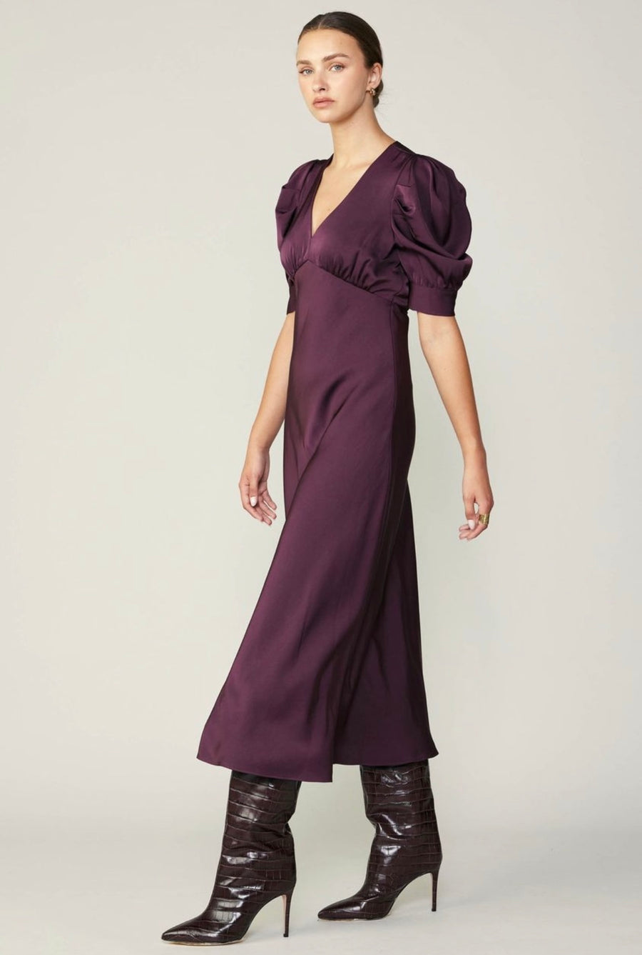 VINO PUFF SLEEVE LONG DRESS