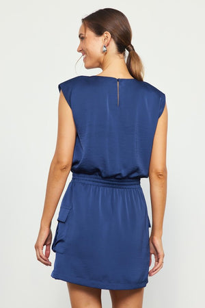 NAVY CARGO MINI DRESS