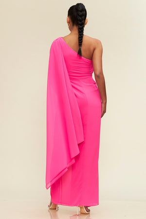 Pink Dress One Shoulder