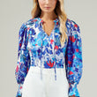 Load image into Gallery viewer, Floral Pleated Long Sleeve Blouse
