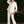 Load image into Gallery viewer, White suit set with feathered cuffs and hem
