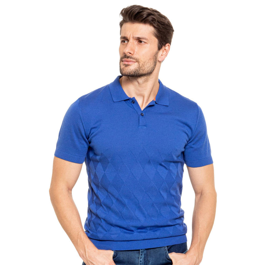 Blue Knit Polo