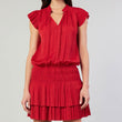 Load image into Gallery viewer, RED MINI DRESS WITH PLEATED
