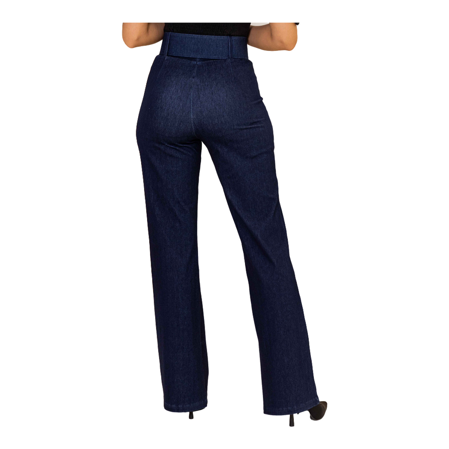 DENIM STRETCH HIGH WAIST PANTS