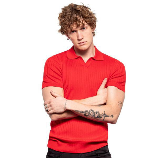 Red Knit Polo