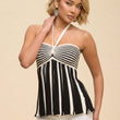 Load image into Gallery viewer, 2 TONE KNIT HALTER NECK TOP
