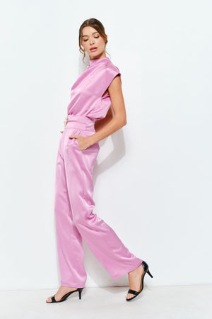 Satin Wide-leg Pants set