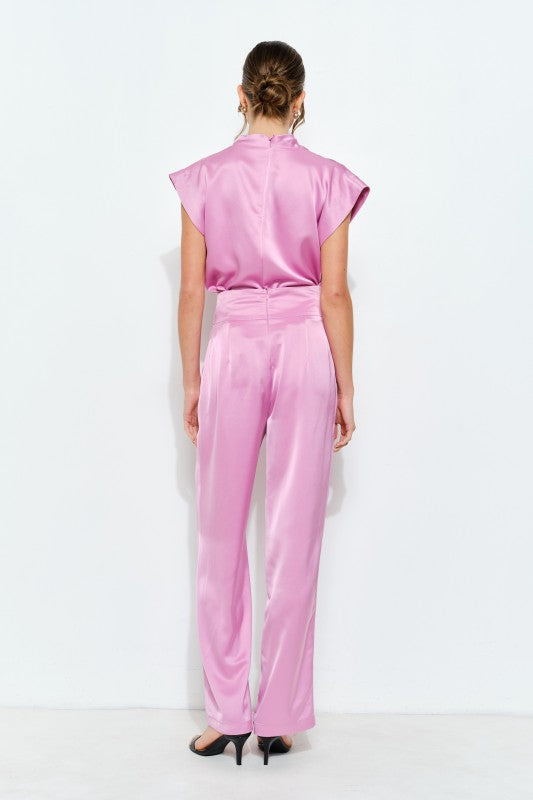 Satin Wide-leg Pants set