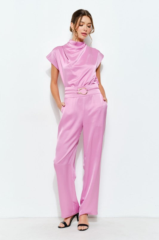 Satin Wide-leg Pants set
