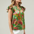 Load image into Gallery viewer, Paradise Ruffle Sleeve Top
