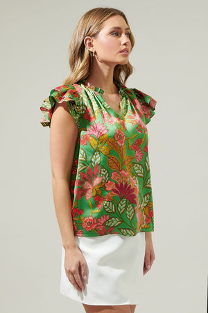 Paradise Ruffle Sleeve Top