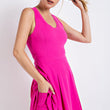 Load image into Gallery viewer, PINK BUTTER V NECK DRESS
