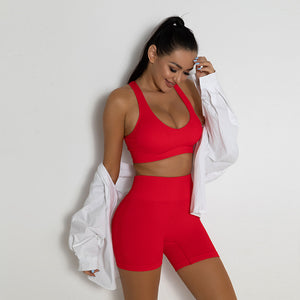 Red Ribbed Seamless Set