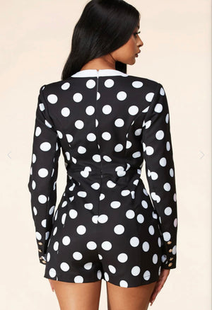 Polka Dot Long Sleeve Romper