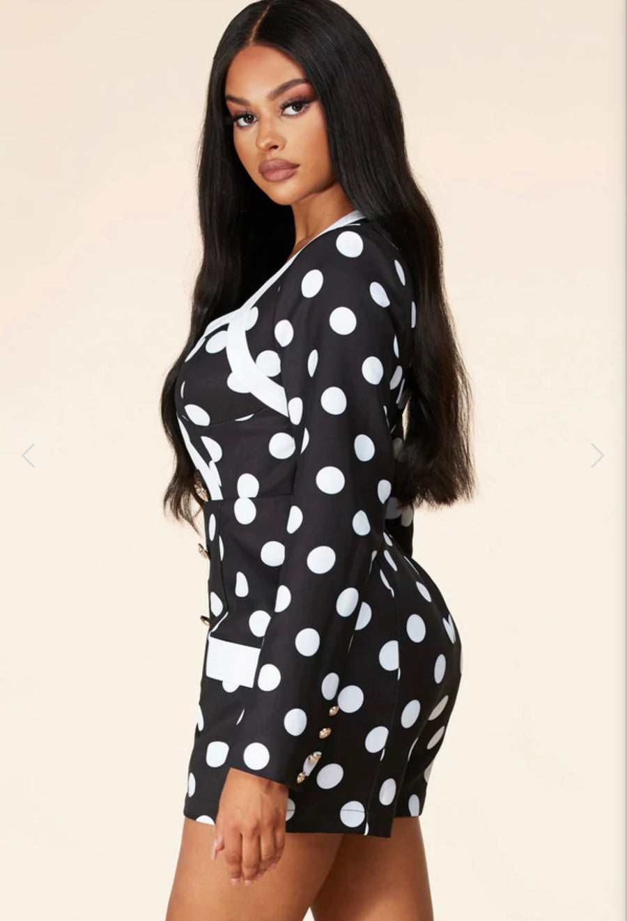 Polka Dot Long Sleeve Romper