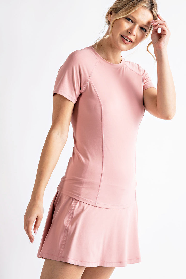 Pink Athletic Short Sleeve Top - iavisionboutique