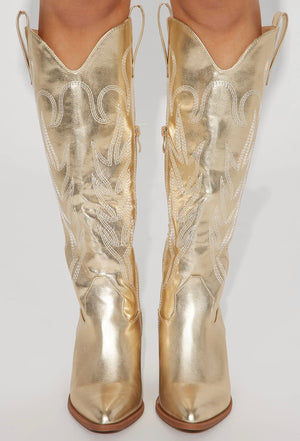 Gold Fashion Boots - iavisionboutique