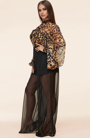 This sheer leopard print jumpsuit