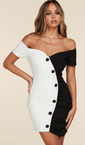 Black/White Mini Dress - iavisionboutique