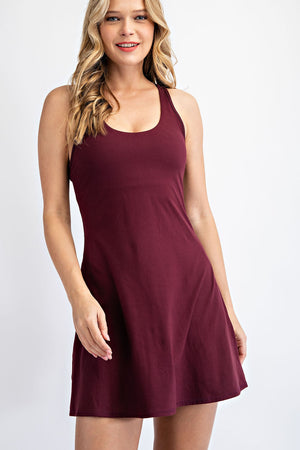 BURGUNDY TENNIS ROMPER DRESS - iavisionboutique