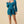 Load image into Gallery viewer, TEAL SATIN SWEETHEART NECK PUFF SLEEVE DRESS
